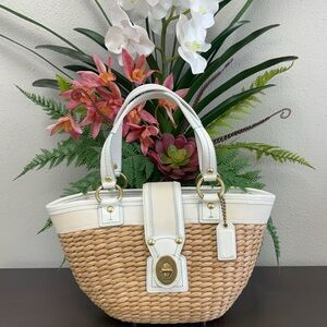 Vintage Coach Straw Basket/Purse.